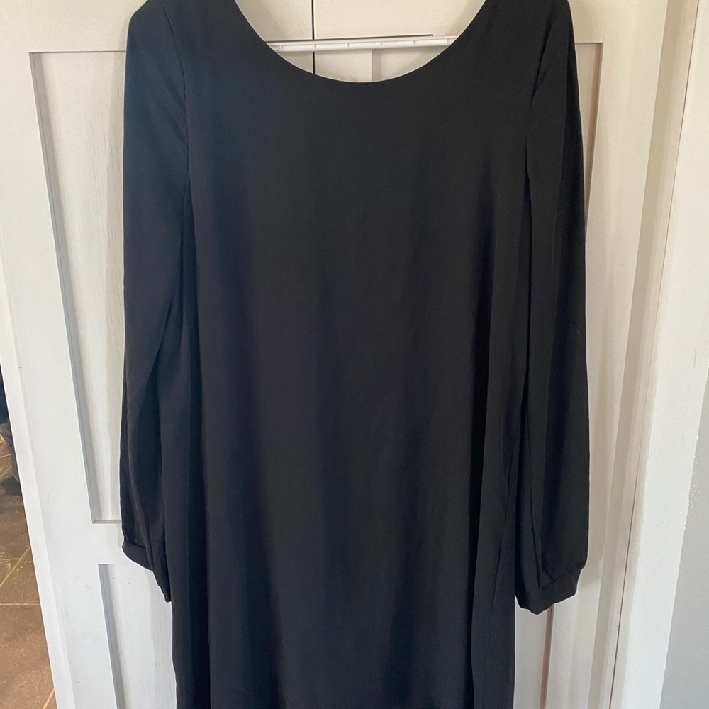 Black Low Back Bow Dress